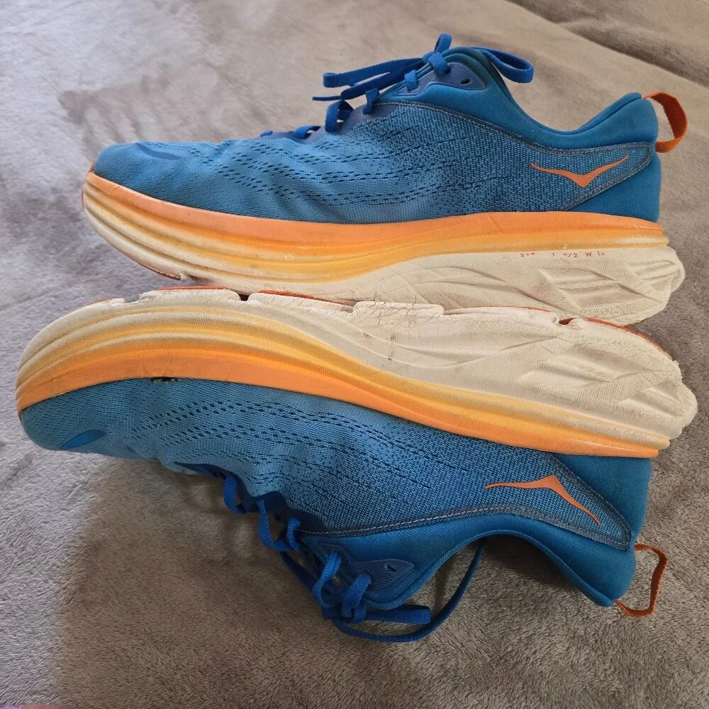 Hoka One One Bondi 8 Coastal Sky Vibrant Orange Size 12 - Picture 10 of 11